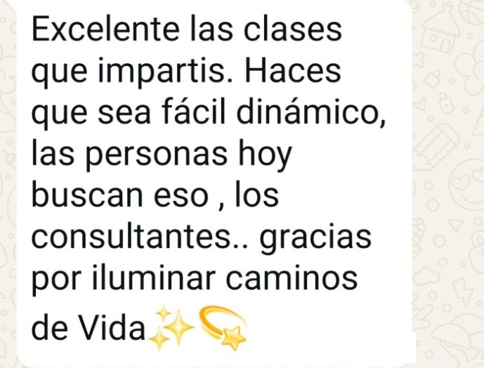 Mensaje de WhatsApp de una alumna
